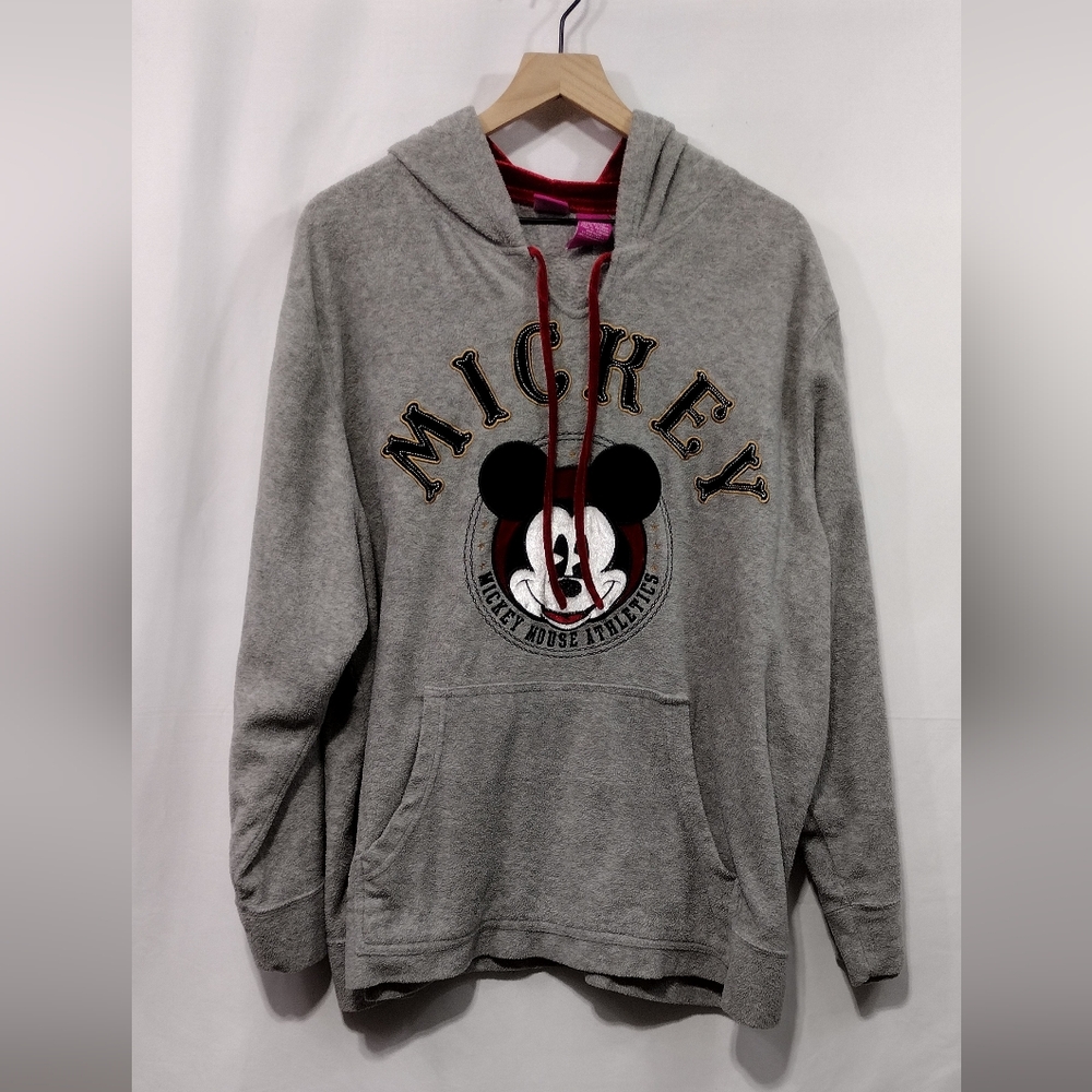Wonderful World of Disney Fleece Mickey Mouse Hoodie Women's 3X Gray Cozy Magic
